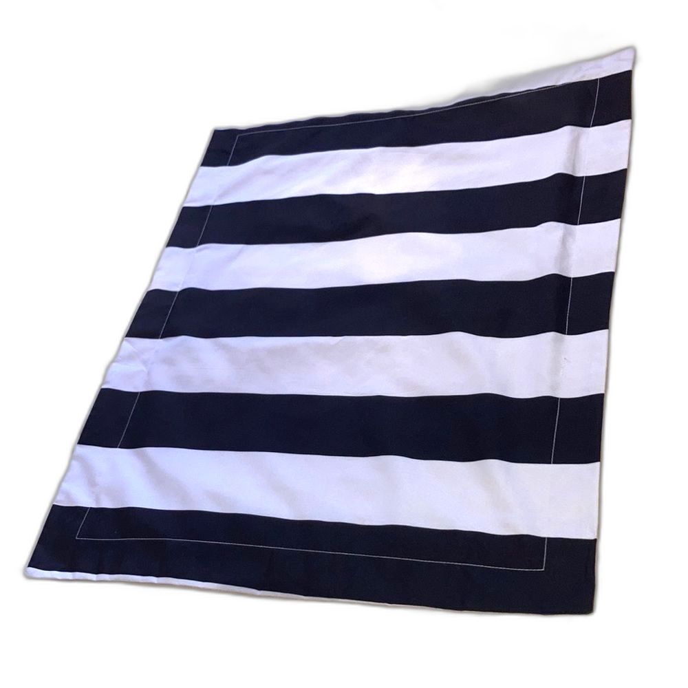 JUICY COUTURE Home Pillow Sham Blue White Cabana Stripes and Pink Standard Size